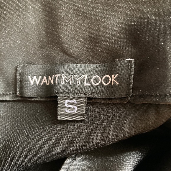 Want My Look Black Satin Dress Size Small - Picture 6 of 8